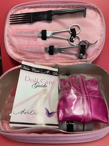 Marie Osmond Puppenhaarpflegeset selten Rarität rosa Etui mit Griff Reißverschluss - Bild 1 von 17