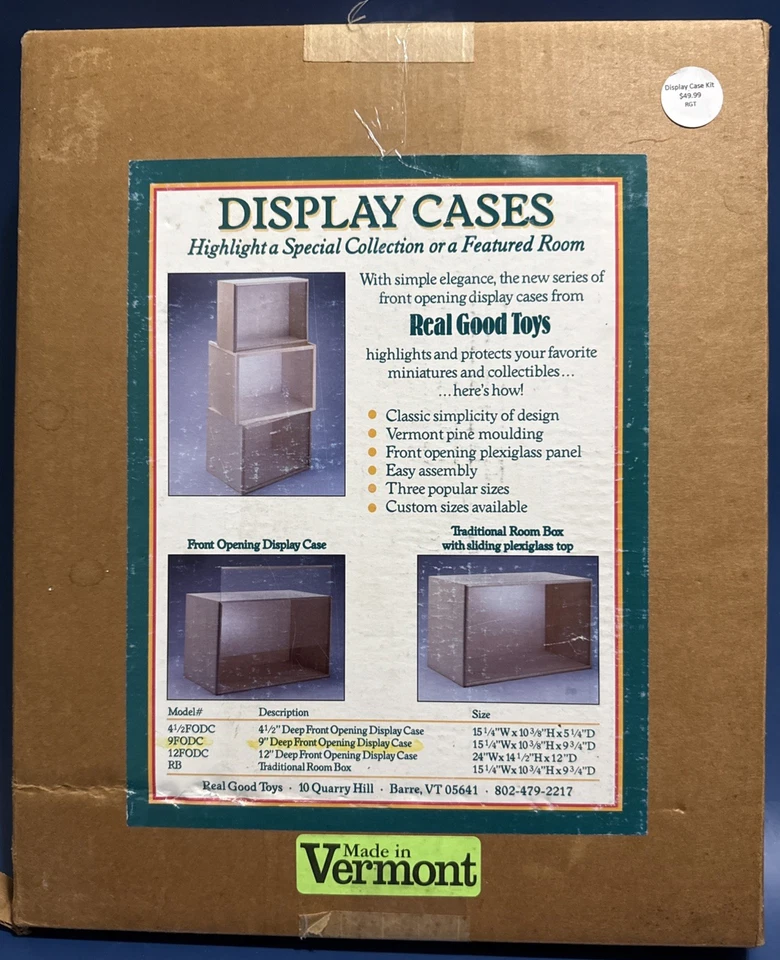 Vitrina de madera de 9" de apertura frontal de 9" de Real Good Toys RARA 9FODC Foto 1 de 1