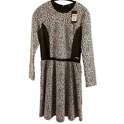 Guess Girls 连衣裙动物印花长袖 16 码素食皮革休闲新品 — 第 1/4 张图片