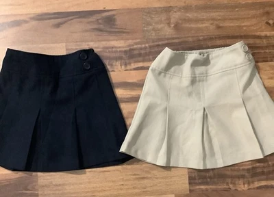 NWOT ARROW - 2 School Uniform Skort Side Buttons Navy + Tan Sz 10 - Image 1 of 4