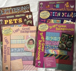 Variety Of 6 Scrapbook Paper Book -Lettering Pets Light And Bright Teen Pooh - Picture 1 of 7