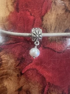 Genuino Auténtico Pandora Dije Flor Perla Cuelga S925 Foto 1 de 4