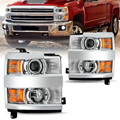 Juegos de montaje de faros proyectores para Chevy Silverado 2500 3500HD 2015-2019 Foto 1 de 4