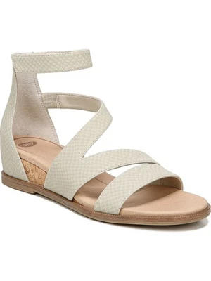 DR SCHOLLS Womens Beige Snakeskin Cork Wedge Heel. Freedom Wedge Sandals 8.5 M - Image 1 of 4