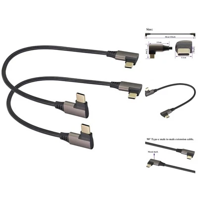 Cabo USB C para USB C 3.1 Gen 2 ângulo reto - Carregamento rápido e dados de alta velocidade - Imagem 1 de 4