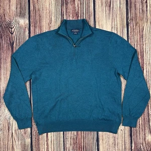 Suéter Brooks Brothers Para Hombre XL Verde Azulado Oscuro 1/4 Cremallera Algodón Supima Preppy Heritage - Imagen 1 de 8