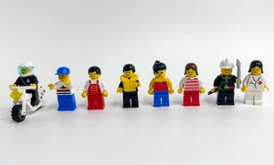 Lote 8 minifiguras LEGO vintage años 80-90 enfermera, bombero, paraíso, casa de campo - Imagen 1 de 5