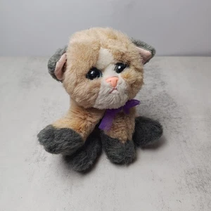 Tyco 1995 Kitty Kitty Baby Kittens Peluche Gatto Marrone Grigio Viola Fusa Vintage - Foto 1 di 9