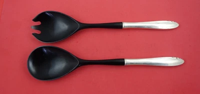 Juego de servir ensaladas de plata esterlina Lasting Spring de Oneida plástico negro 11 1/4" Foto 1 de 2