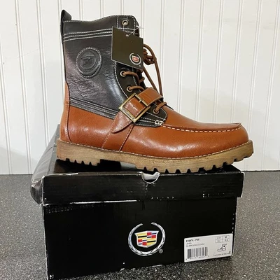 NUEVAS Botas Cadillac GM Para Hombre Marrón y Negro Con Cordones Talla 10.5 Foto 1 de 4