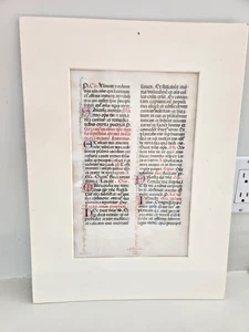 BOOK OF HOURS ILLUMINATED Medieval MANUSCRIPT Vellum LEAF Circa 1450 - Picture 1 of 9