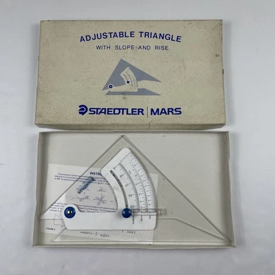 Vintage STAEDTLER Mars 964 51-10 Adjustable Triangle with Slope & Rise Drafting - Image 1 of 4