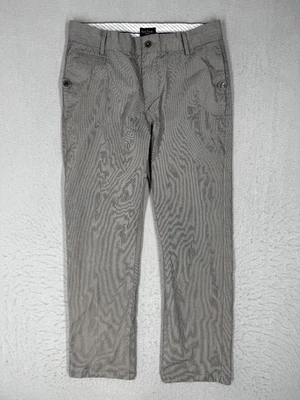 Paul Smith Pants Men 30 Light Gray Houndstooth Straight Flat Front Classic 30x27 - Image 1 of 4