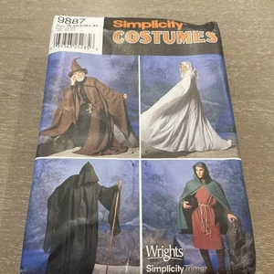 Simplicity 9887 Halloween Costume Cosplay Cape Reaper Peasant Medieval Uncut - Picture 1 of 4
