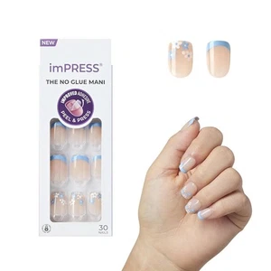 KISS imPRESS No Glue 33 Fl Oz (Pack of 1), Light Neutral + Blue Tip French - Picture 1 of 9