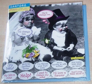 Brandneu in Verpackung neue Hochzeitskarte mit 28 Aufklebern für Sie, um die Nachricht anzupassen - Bild 1 von 3