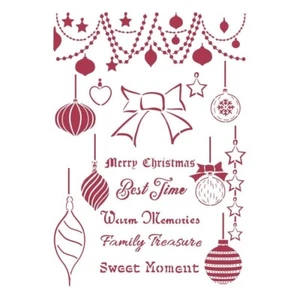 Stamperia STENCIL - CHRISTMAS PATCHWORK - BALLS - 21CM X 29.7CM, Ornaments - Picture 1 of 1