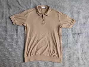 The White Briefs Polo Shirt Men Large Tan Soft Organic Cotton Pullover Collared - Picture 1 of 11