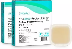 MedVance Hydrocolloid Bordered Adhesive Wound Dressing, 2"×2", Box of 10 - Picture 1 of 6