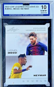 Lionel Messi & Neymar 2022 Leaf Legends Card #LM-N ISA 10 GEM MT - Picture 1 of 2