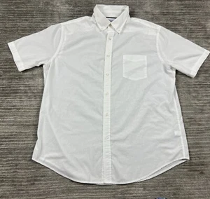 Croft & Barrow Shirt Mens Large White Button Up Easy Care Shortsleeve Pockets - Picture 1 of 12