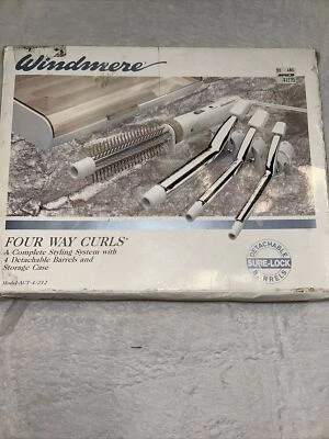 Windmere Vintage Curling Iron Set - 4 Four Way Curls - White Color Retro 80s. - Image 1 of 4