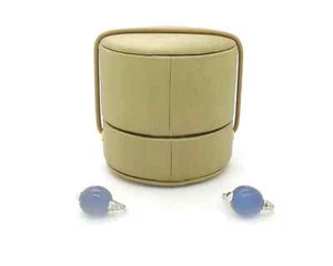 Orecchini Pomellato Luna Oro Bianco Calcedonio e Diamanti - Picture 1 of 3