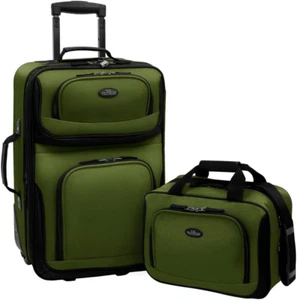 Rio Rugged Fabric Expandable Carry-On Luggage Set, Green, 2 Wheel, Rio Lightweig - Picture 1 of 9