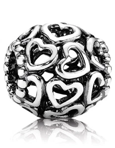 PANDORA Schmuck Silber Charm Öffne Dein Herz 790964 - Picture 1 of 2