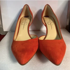Jessica Simpson Womens 8.5 Red  Suede Heels - Picture 1 of 5