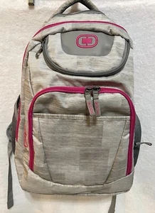 Ogio Excelsior Backpack Pack w/ 17" Laptop Sleeve Pink And Gray Travel Sport Bag - Picture 1 of 8