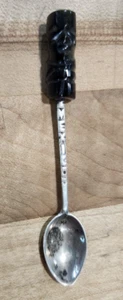 Cucchiaio souvenir da collezione argento sterling vintage messico ~ pietra nera a tema azteco - Foto 1 di 9