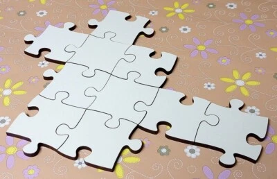 PUZZLENET Blanko Piezas Puzzle Madera Infinito S Mix, Blanco, 55 Piezas, Pintar, Decoración, Manualidades