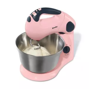 Breville Pick And Mix Strawberry Cream Compact Twin Motor Stand And Hand Mixer - Picture 1 of 7