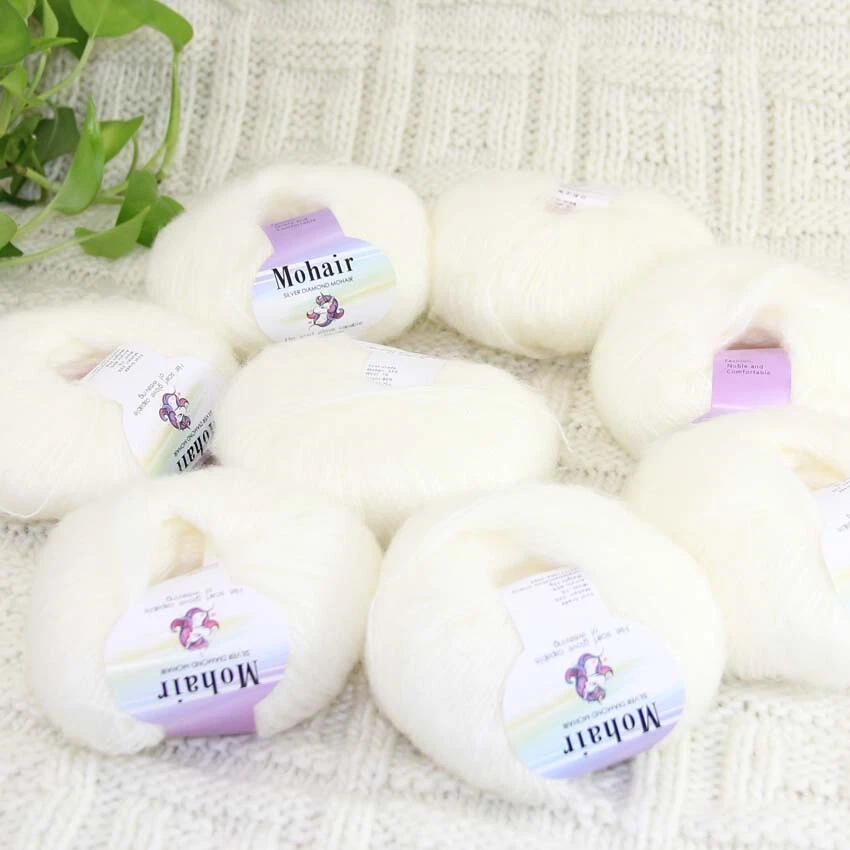 Venta Nuevo 8 BolasX25g Lujo Suave Mohair Cálido Envoltura Chal Tejido a Mano Hilo de Ganchillo 01 Foto 1 de 4