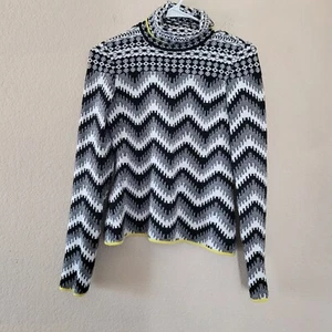 Anthropologie Maeve Womens Ski Slope Turtleneck Sweater Size Small Chevron EUC - Picture 1 of 7