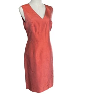 Vestido Talbots Sin Mangas Color Melocotón 100% Seda Shantung Talla 8 Nuevo con Etiquetas - Imagen 1 de 7