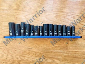 DeWalt 3/8" Drive Black Chrome Deep Socket Set - Metric & SAE - 14 sockets - Bild 1 von 1