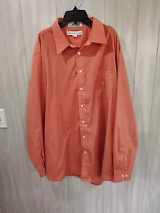 Irvine Park Button Shirt Mens Coral Pink Long Sleeve Size L 18.5 - Picture 1 of 5