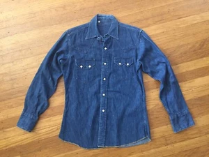 MINT VTg RARE 1960s LVC H Bar C SANFORIZED DENIM WESTERN SAWTOOTH SHIRT M 15 33 - Picture 1 of 12