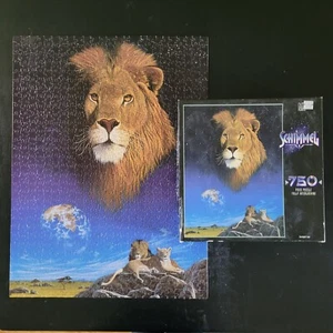 Serengeti Soul Lion Jigsaw Puzzle Vintage Schimmel 750 Piece MB Milton Complete - Picture 1 of 4
