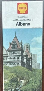 1964 SHELL Oil Road Mappa di viaggio di Albany, New York - Foto 1 di 2