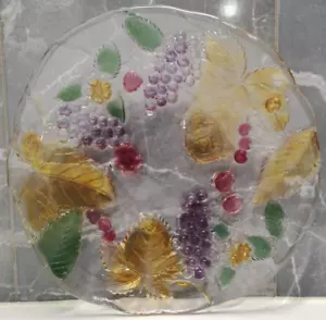 Vintage Mikasa Savoir Vivre Chablis Glass Platter Plate Cake Cheese Floral Grape - Picture 1 of 6
