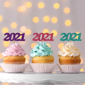 2026 Cupcakes Toppers Nochevieja Decoración Fiesta Centros de Mesa Dorado Pastel - Imagen 1 de 5