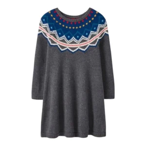 Abito maglione Hannah Andersson manica lunga misto lana Fair Isle bambina 6-7 - Foto 1 di 7