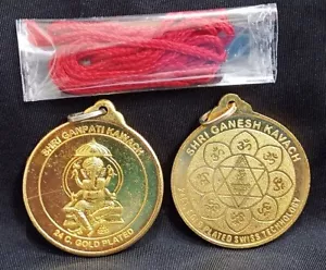 Ganesha Yantra Pendant Locket Energy Ganesh Kawach Yantra + Thread ~Energized - Picture 1 of 2