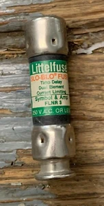 LITTELFUSE SLO-BLO FLNR 3 FUSE TIME DELAY DUAL ELEMENT 250VAC NEW TESTED WORKS - Picture 1 of 2
