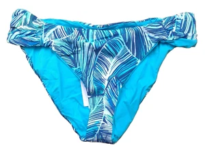 La Blanca Sketched Leaves Reversible Bikini Bottoms size 14 blue MSRP $59 - Picture 1 of 9
