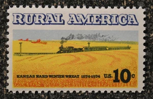 1973US #1506 10c Rural America - Kansas Winter Wheat Mint NH train - Picture 1 of 1