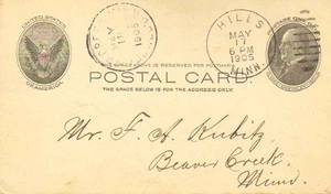 Tarjeta postal dúplex de Minnesota Hills 1905. - Imagen 1 de 1